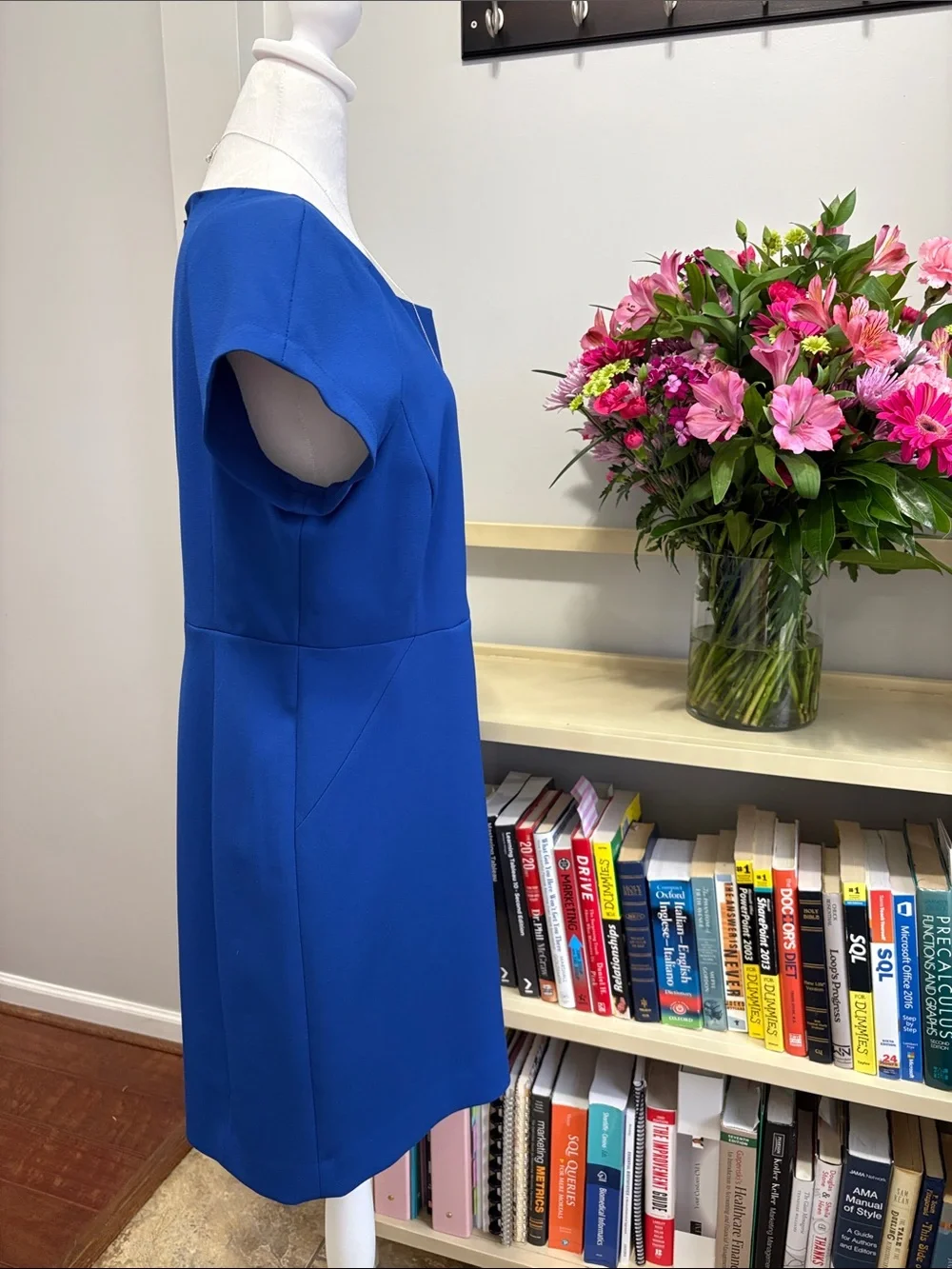 J. Crew Cobalt Blue Cap-Sleeve Sheath Dress
